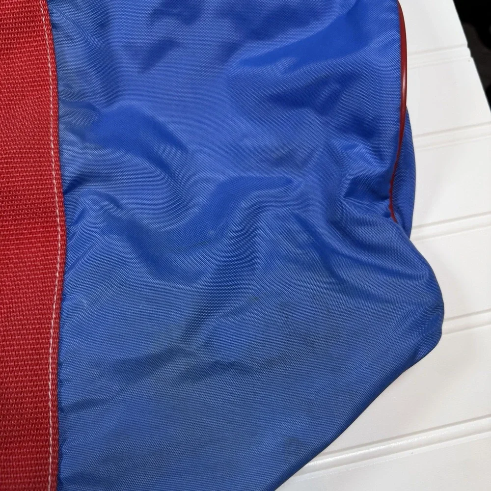 Vintage Little League Baseball‎ Crest Sponsor Duffle Bag Blue And Red